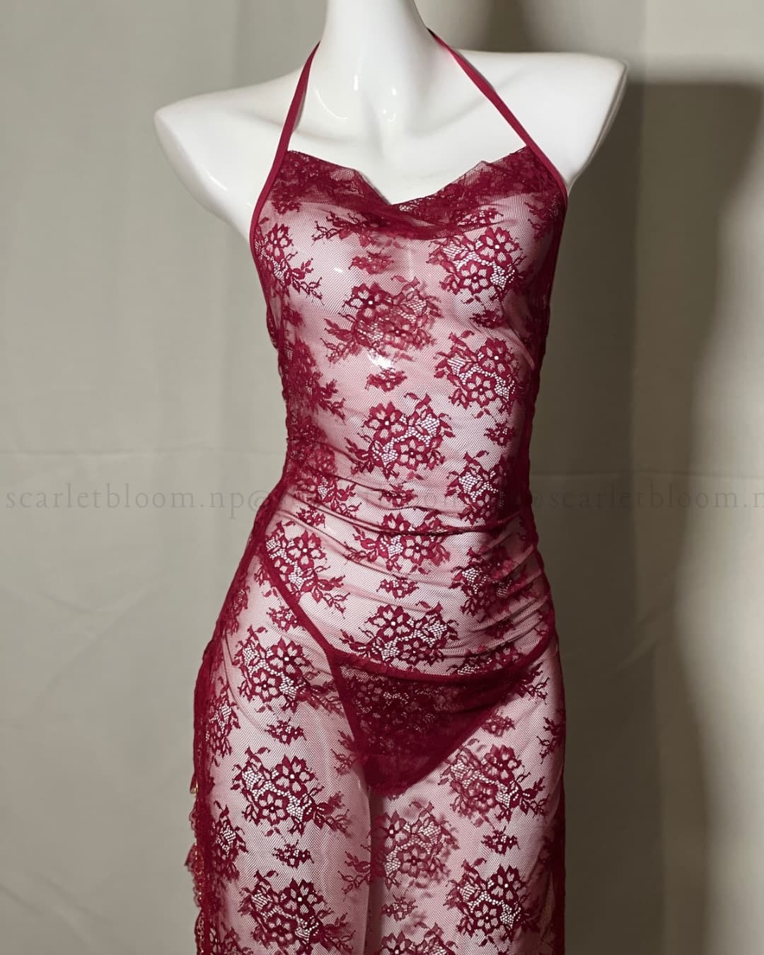 Lace Split Maxi Dress - Preview Angle 10