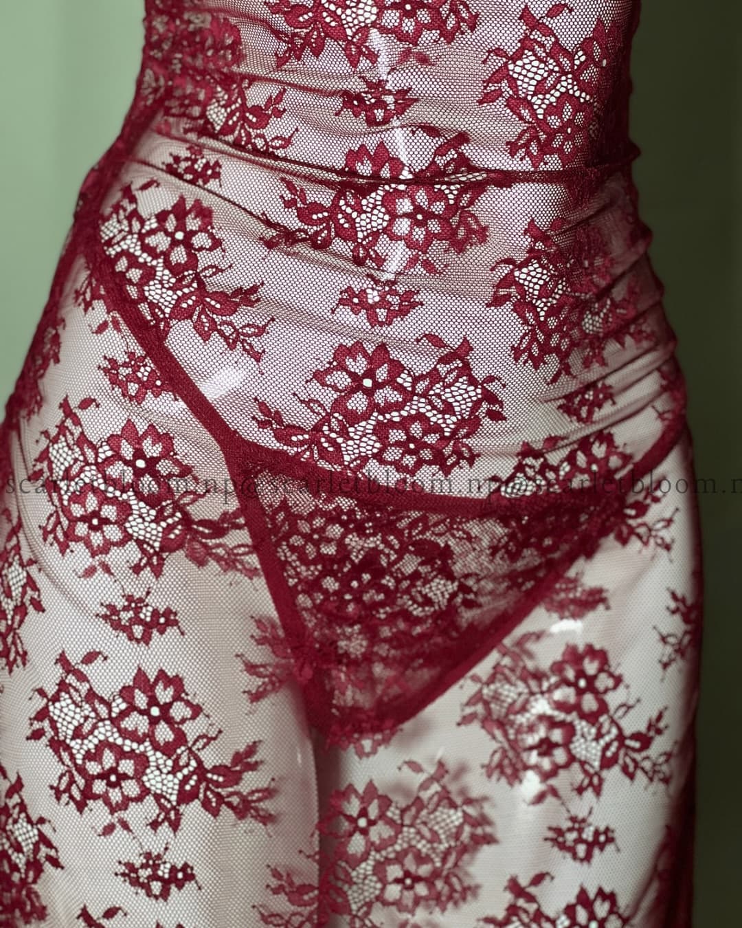 Lace Split Maxi Dress - Preview Angle 2