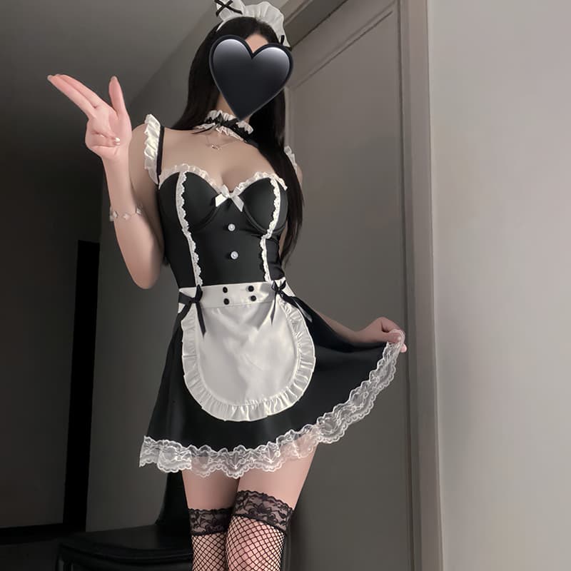 Classic Lace Maid Lingerie Dress - Preview Angle 4