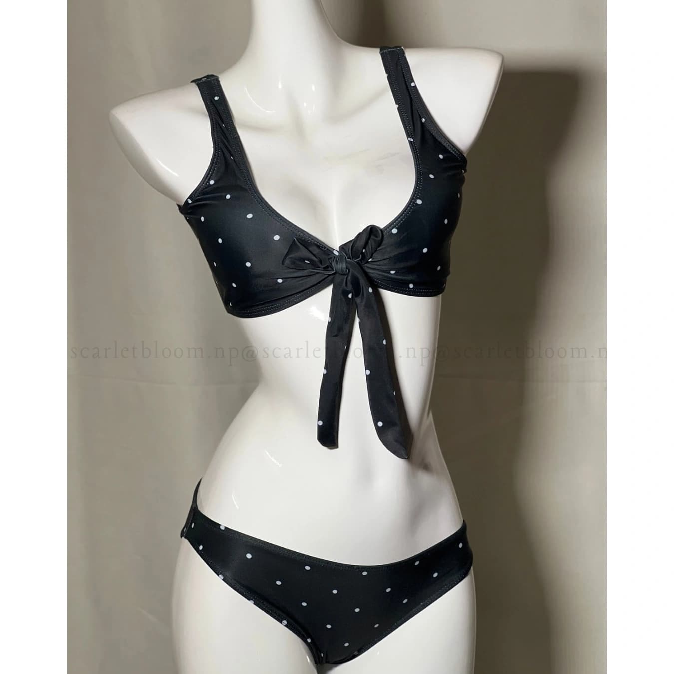 Polka Front-Tie Bikini