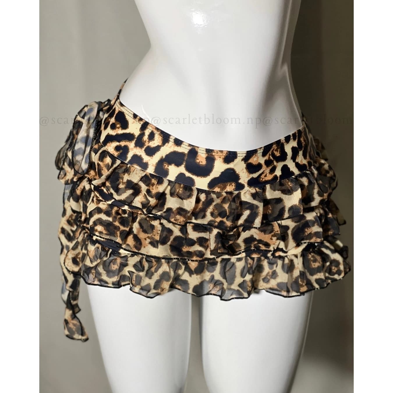 Leopard Ruffle Skirt Bikini Set - Preview Angle 2