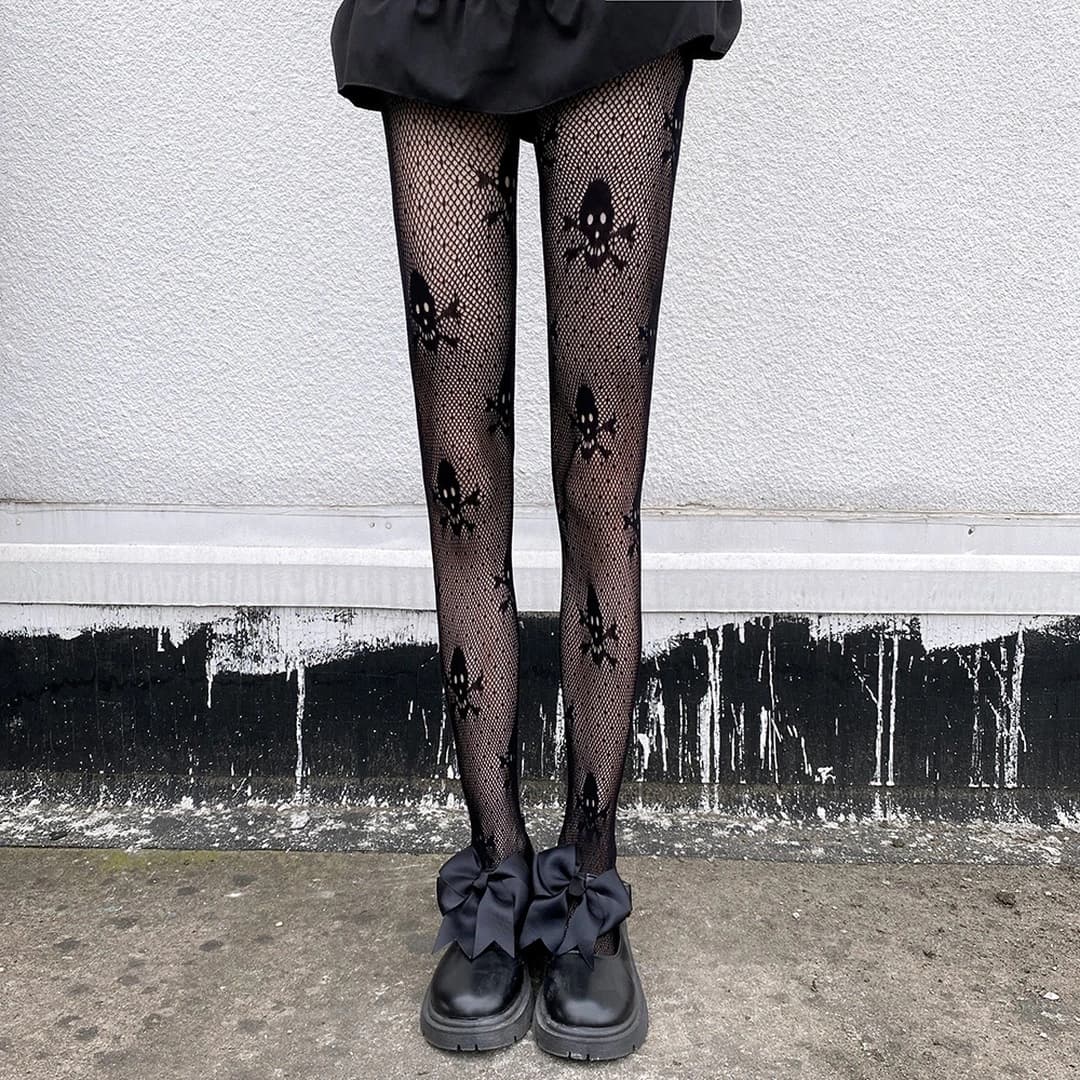 Skull Mesh Stockings