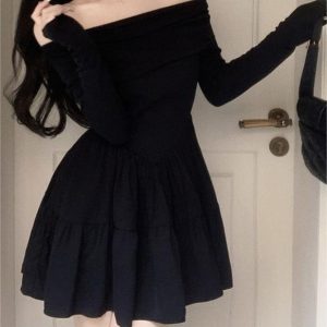 Off-Shoulder Fitted Skater Dress
